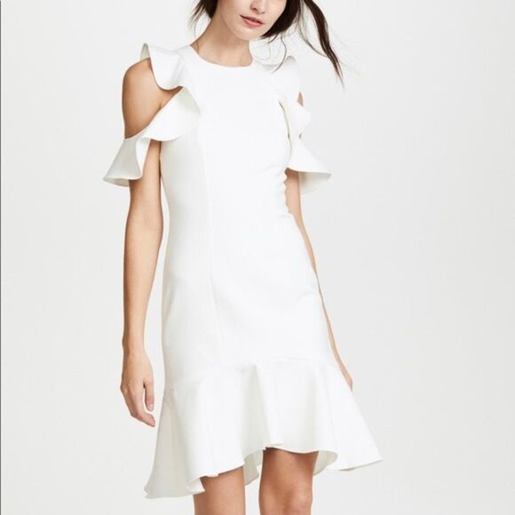 Cinq a sept michah dress in white/ivory size 8 above knee length like new - Picture 2 of 13